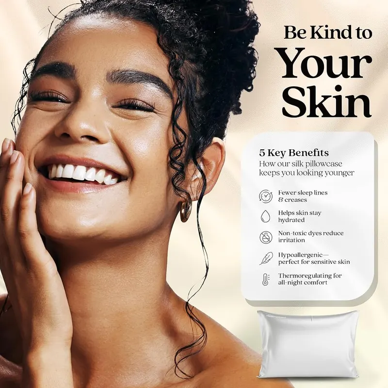 TheSleepGuard Pure Silk Pillowcase – ANTI-AGING BENEFITS - Our silk pillowcase helps