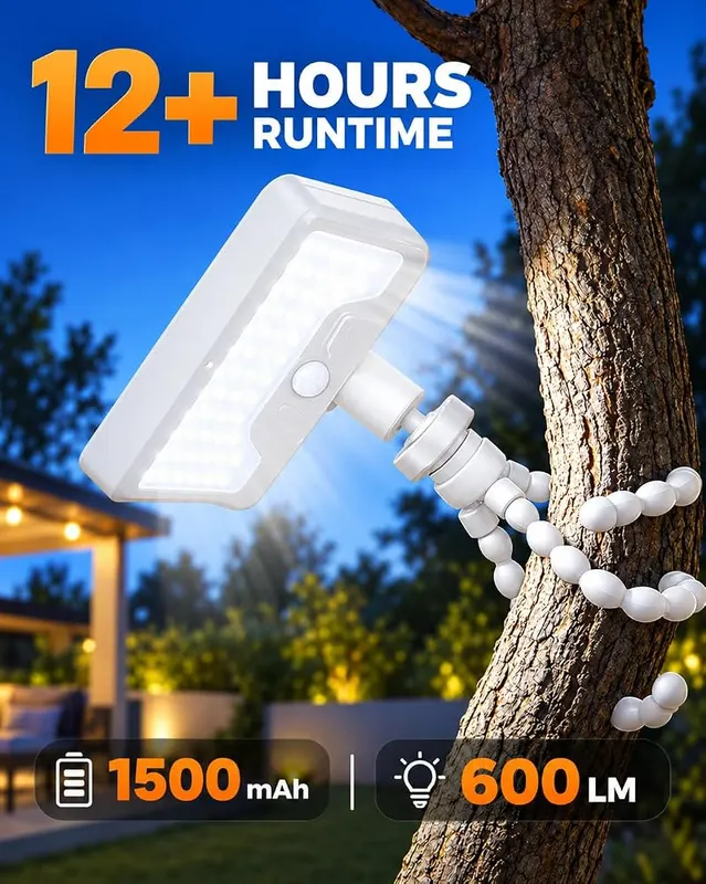 Thumok Motion Sensor Outdoor Lights – Flexible Octopus Tripod. Wrap & Secure