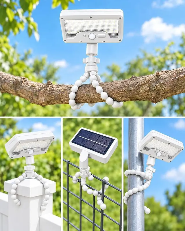 Thumok Motion Sensor Outdoor Lights – Solar + Type-C Dual Charging