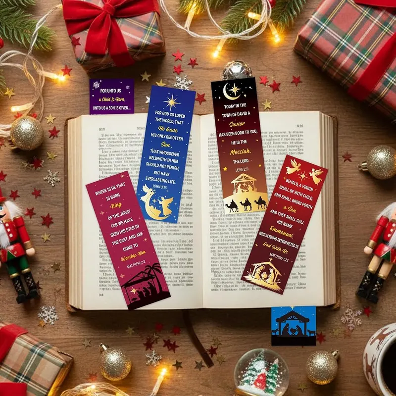 TICIAGA Christmas Nativity Bible Verses Bookmarks – Package Includes