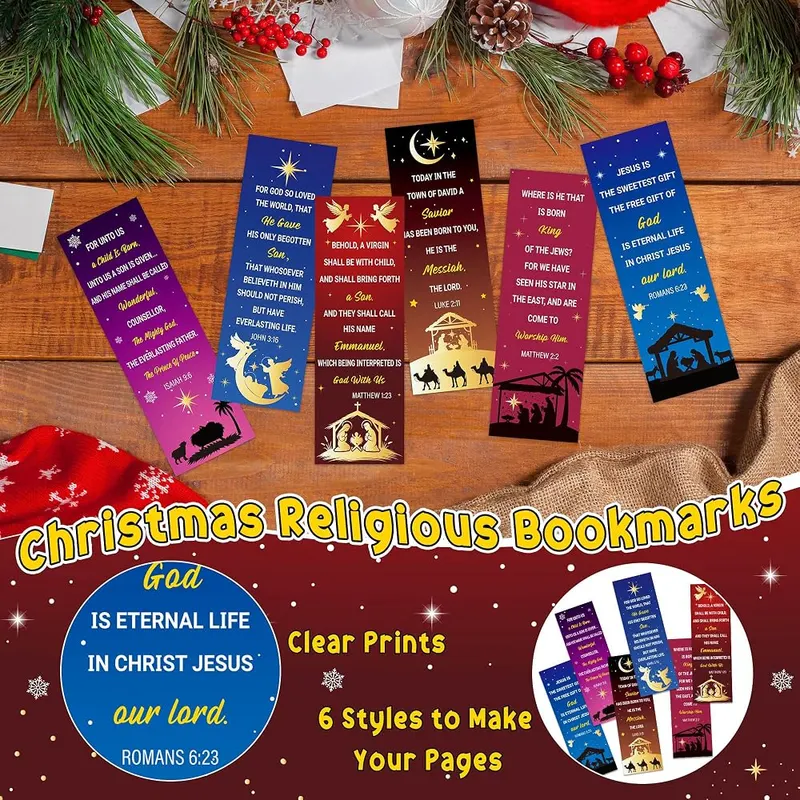 TICIAGA Christmas Nativity Bible Verses Bookmarks – Ideal Scripture Cards