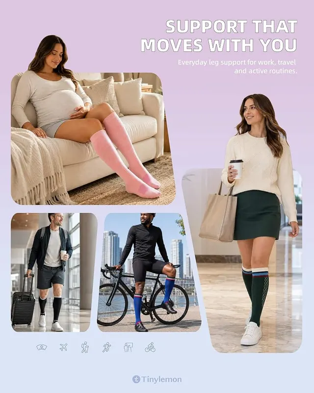 TINYLEMON Compression Socks – Breathable fabric listed