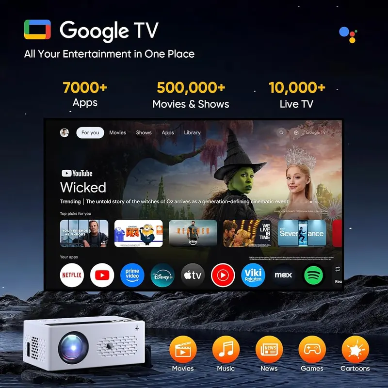 TMY Smart Projector – Google TV built in