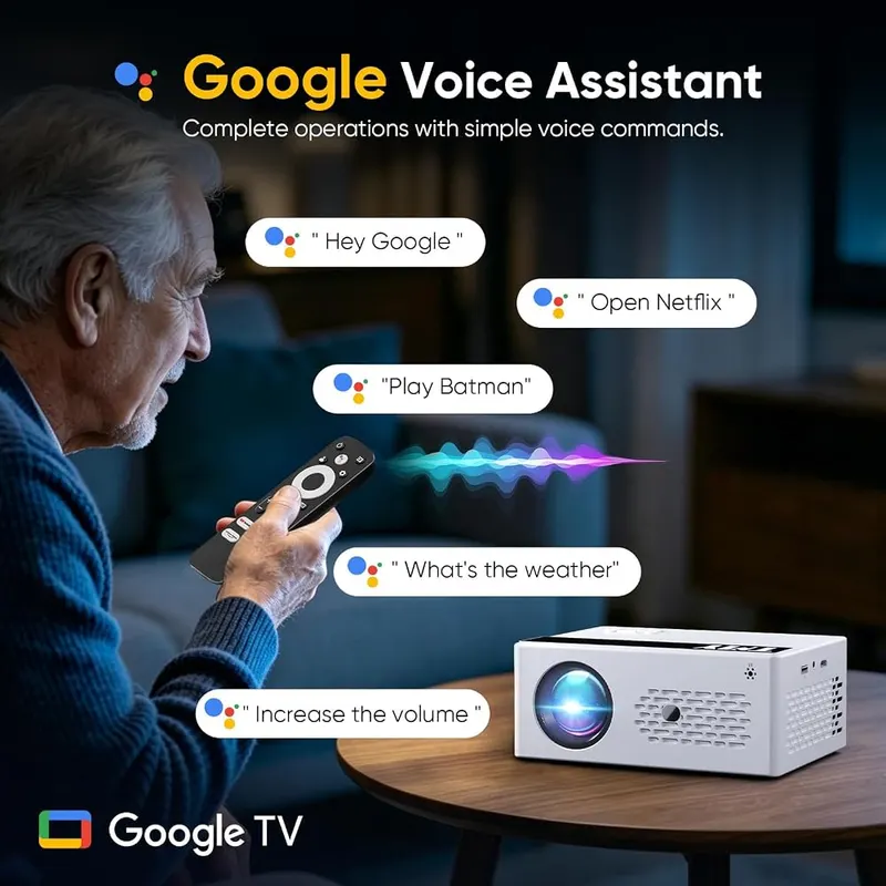 TMY Smart Projector – Voice remote with Google Assistant
