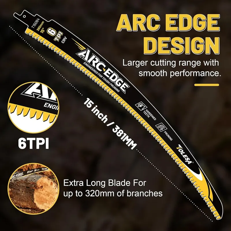 TOLESA Arc Edge Reciprocating Saw Blades – Fifteen inch pruning blades