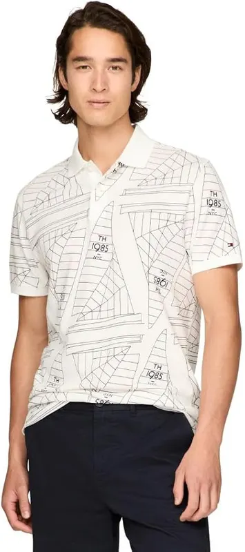 Tommy Hilfiger Men’s Sailing Print Short Sleeve Polo