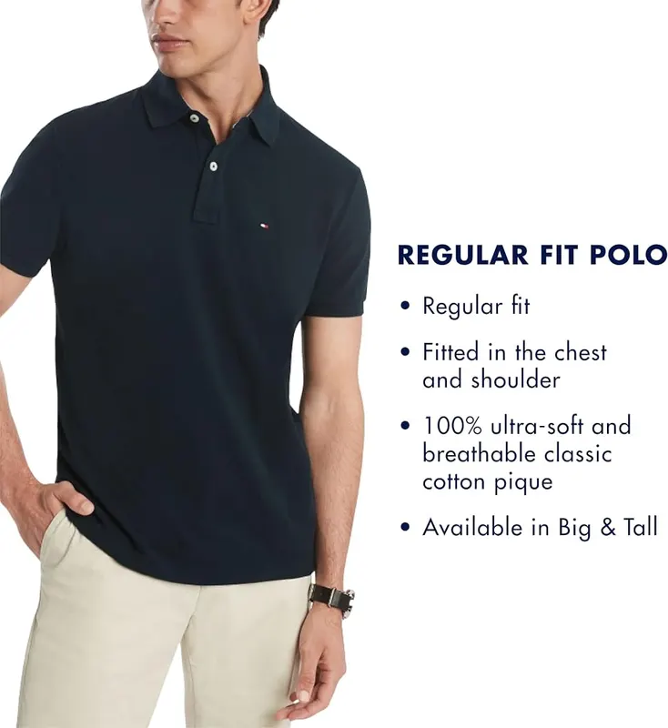 Tommy Hilfiger Men’s Short Sleeve Polo Shirt – Classic Craftsmanship