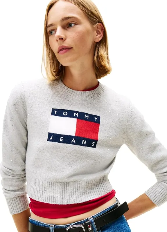 Tommy Jeans Womens Sparkle Flag Sweater – Essential Sweater