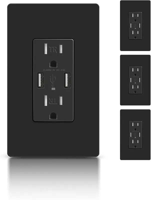 TOPELER 4.8A USB Wall Receptacle Outlet