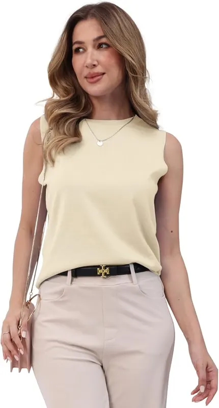 TOPYOGAS Womens Sweater Vest Knit Summer Crew – Lightweight and breathable knit fabric