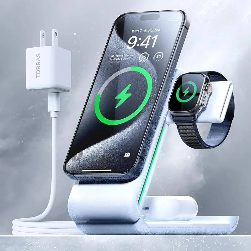 TORRAS 3 in 1 Charging Station S1-8/Ultra Black in Black