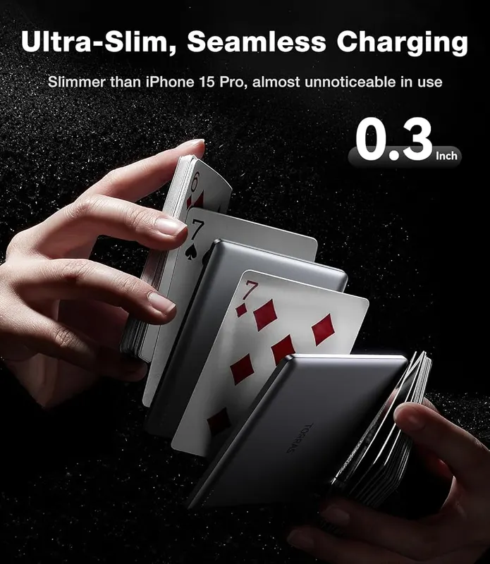 TORRAS 5,000mAh MiniMag Power Bank – Fast magnetic wireless charging
