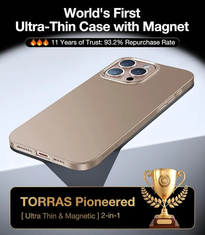 TORRAS FlexLine 40W Dual-Port USB C Charger – Includes magnetic protective case