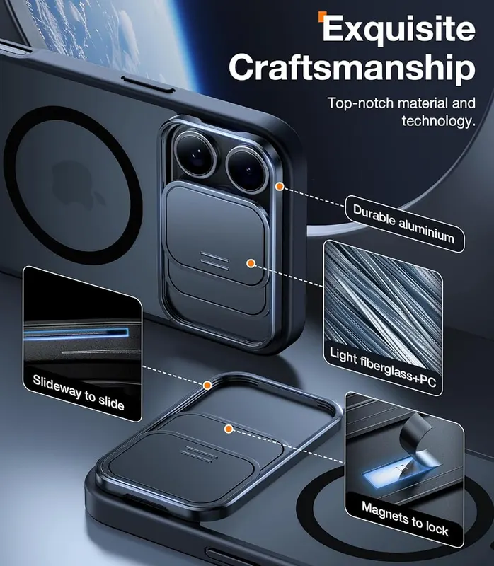 TORRAS for iPhone 16 Pro Case – 360-degree rotatable kickstand