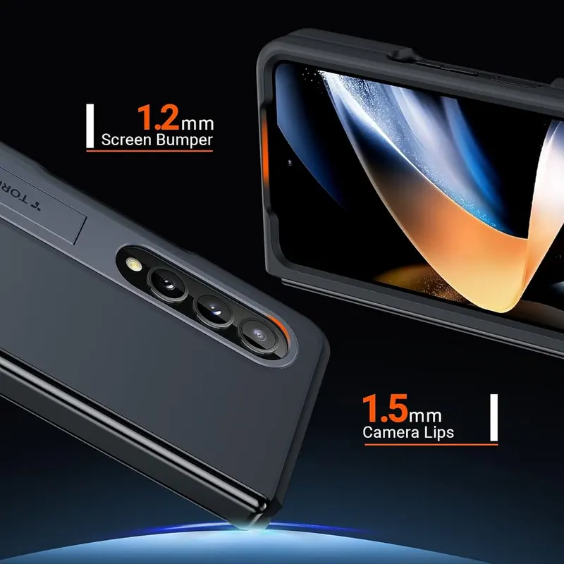 TORRAS Kickstand Z Fold 4 Case – Silky matte anti-fingerprint finish