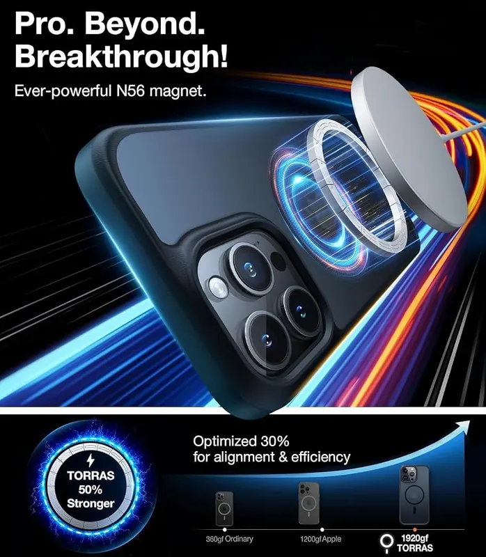 TORRAS Magnetic Case & Magnetic MiniMag Power – Supports 22.5W wired fast charging