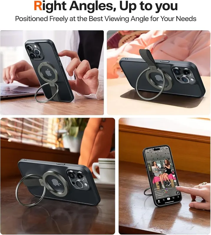 TORRAS Magnetic Case & Magnetic Phone Grip – Built-in ring holder for secure handling