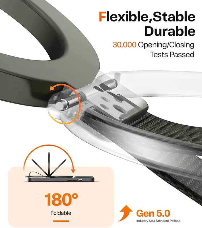 TORRAS Magnetic Case & Magnetic Phone Grip – Integrated kickstand for hands-free viewing
