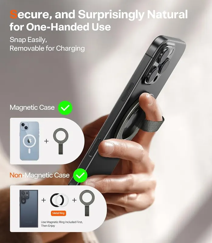 TORRAS Magnetic Phone Grip Ring Holder Kickstand – product photo 7 of 8