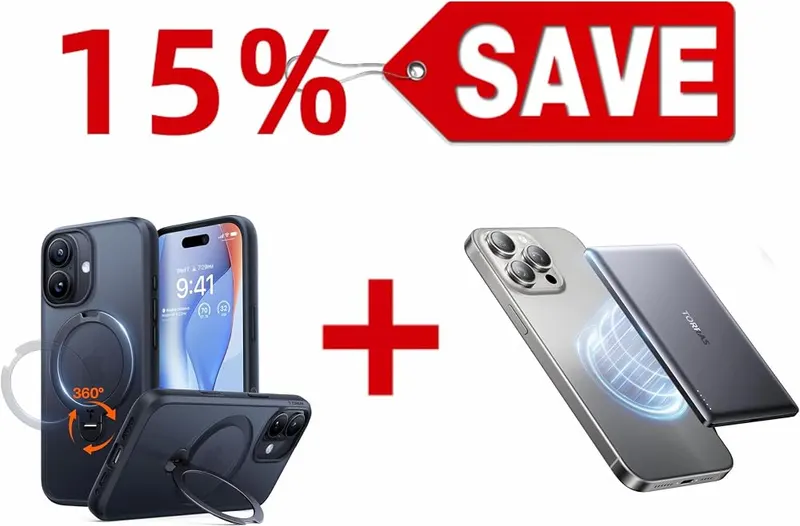 TORRAS MiniMag Power Bank 5000mAh and case