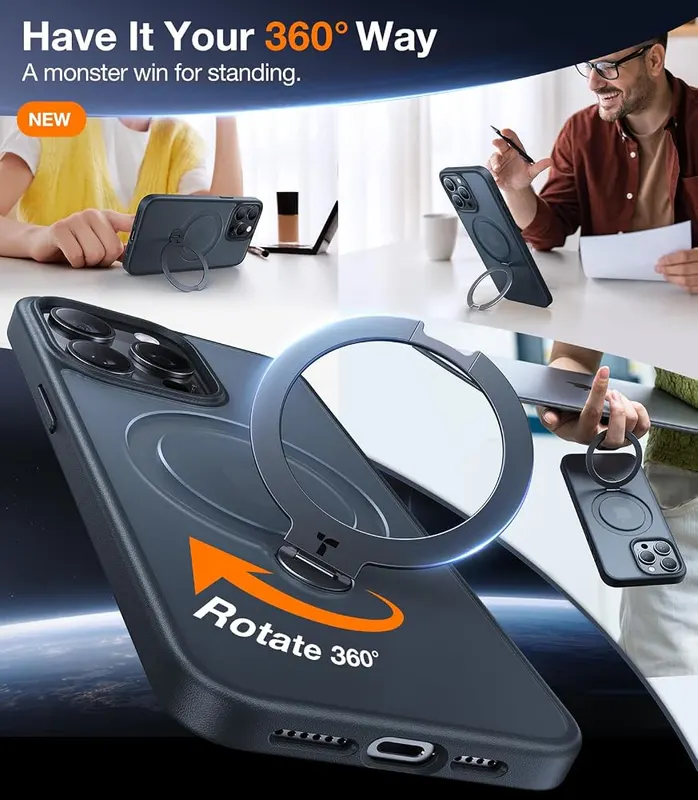 TORRAS Ostand Spin case – Built-in Halbach magnet array for fast charging