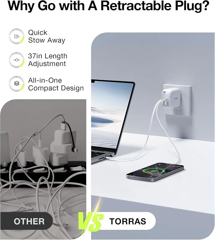 TORRAS PolarCircle Qi2 Mag-Safe Charger & FlexLine – Designed for compatible mobile devices