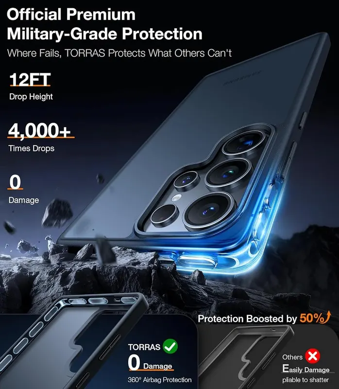 TORRAS Shockproof S25 Ultra Black – Precise one to one button response