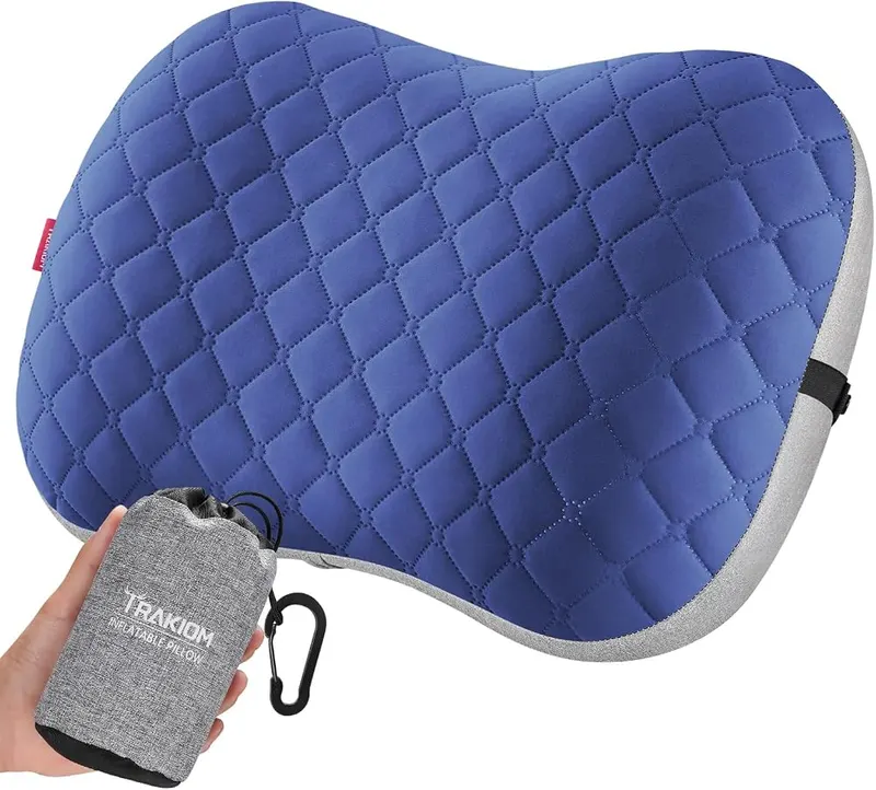 Trakiom Inflatable Camping Pillow in Navy Blue