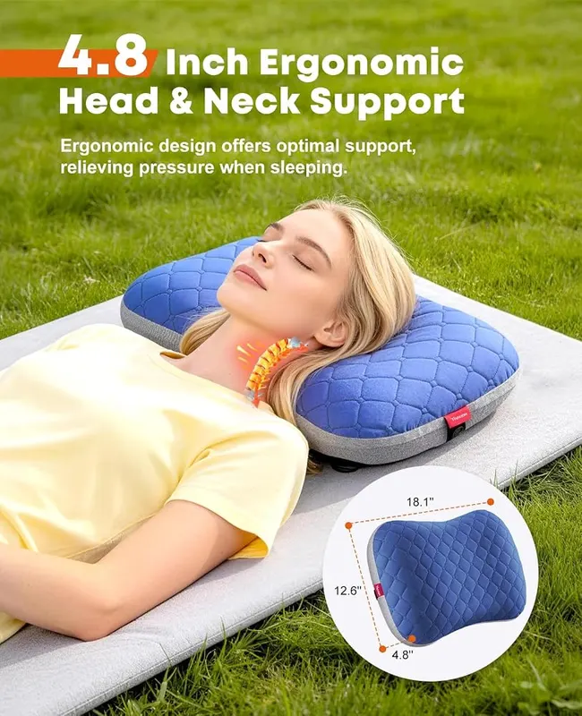 Trakiom Inflatable Camping Pillow – One button firmness adjustment