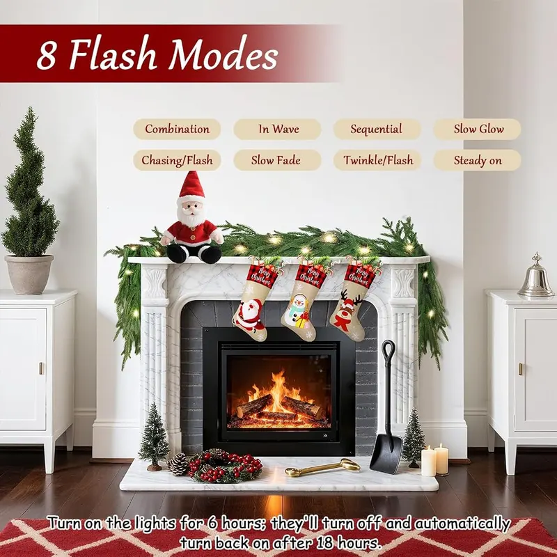 TranquilBliss 6FT Christmas Garland – Twenty built in LED lights