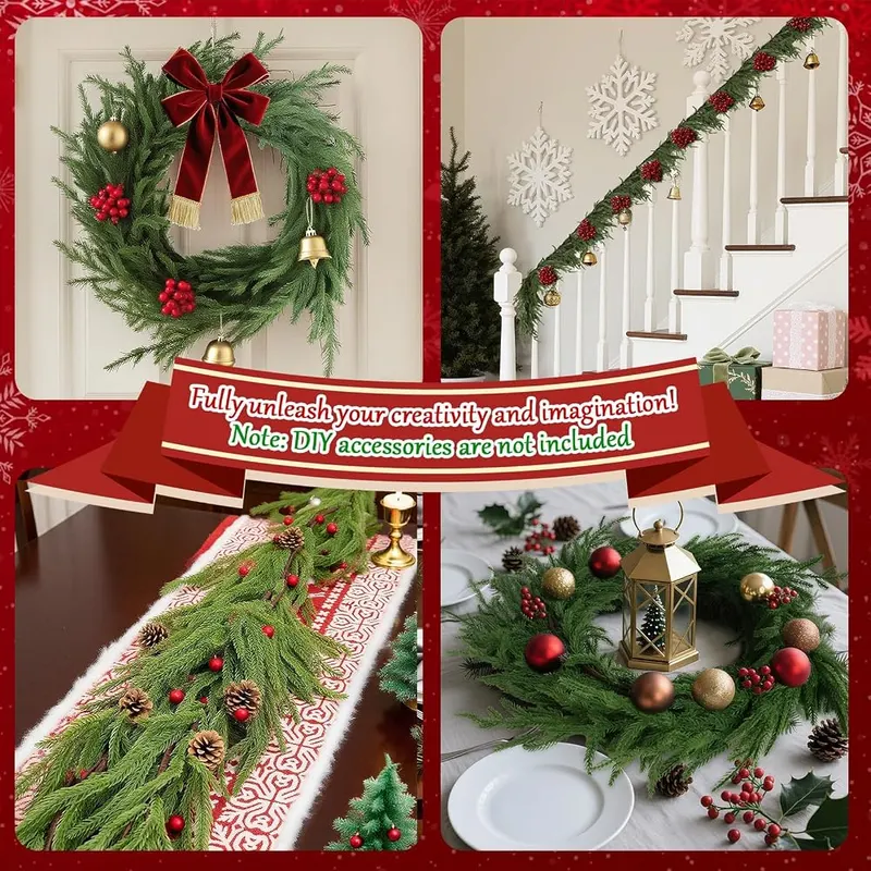 TranquilBliss 6FT Christmas Garland – Eight distinct flash styles