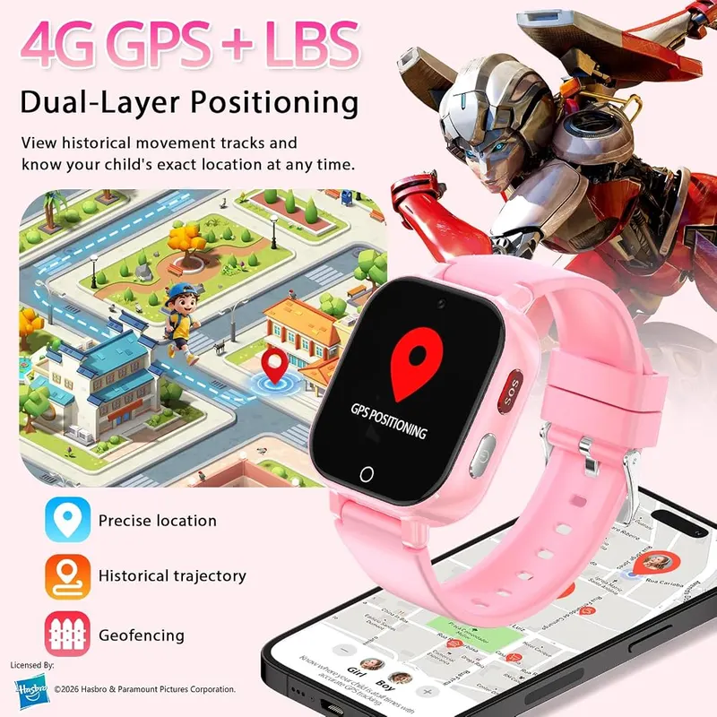 Transformers 4G Kids Smart Watch Phone – Supports HD video and voice calls