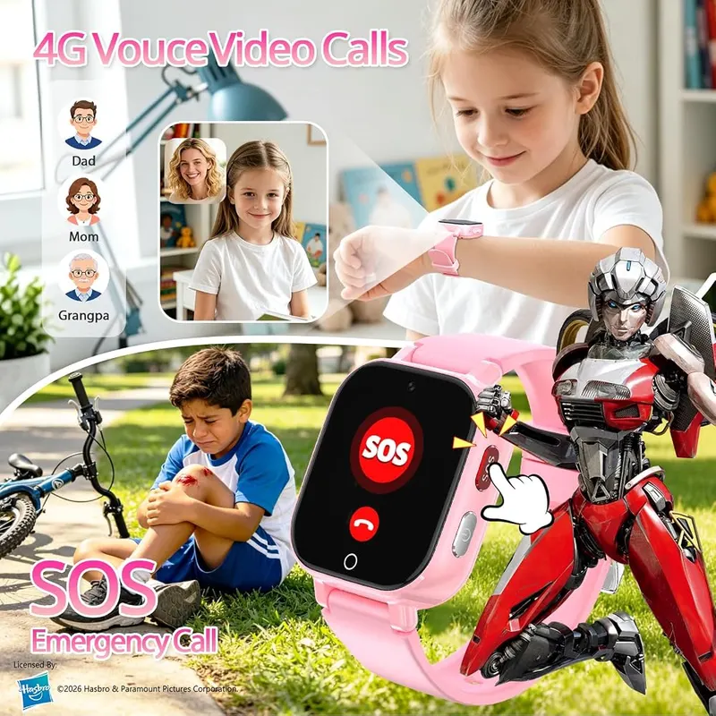 Transformers 4G Kids Smart Watch Phone – Real time GPS and location tracking
