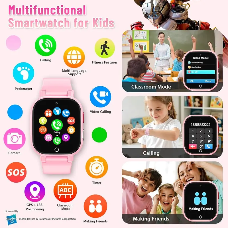 Transformers 4G Kids Smart Watch Phone – Water resistant for daily wear