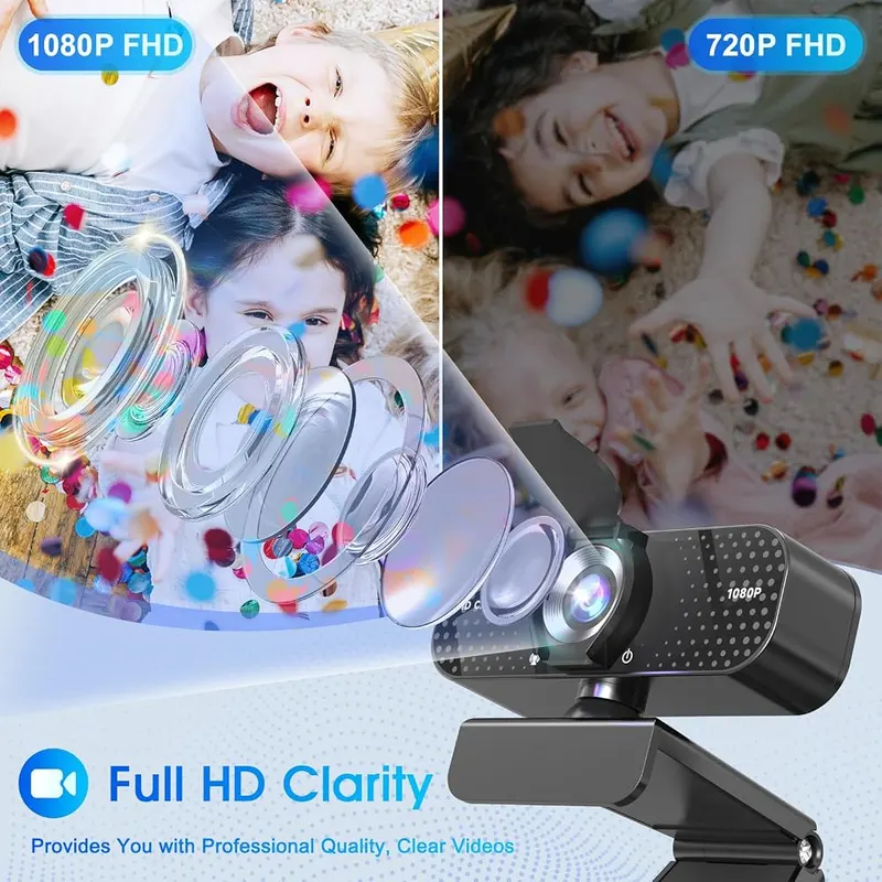 TRAUSI 1080P FHD Webcam – 1080P HD Clarity with Wide-Angle Lens