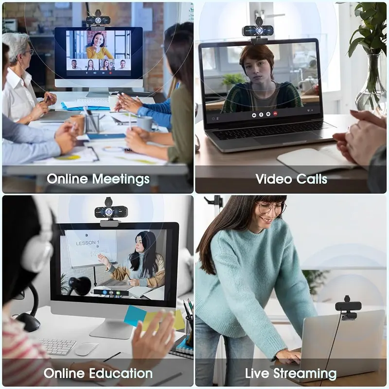 TRAUSI 1080P FHD Webcam – Secure Privacy Cover Protection