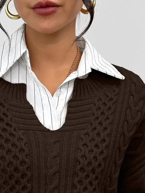 Trendy Queen Oversized Cable Knit Sweaters – Chunky knit texture