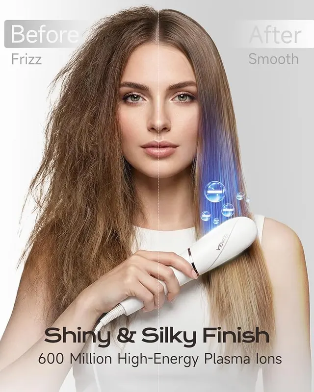TSUYAGLA Ionic Hair Straightener Brush – Ceramic plates with negative ion technology