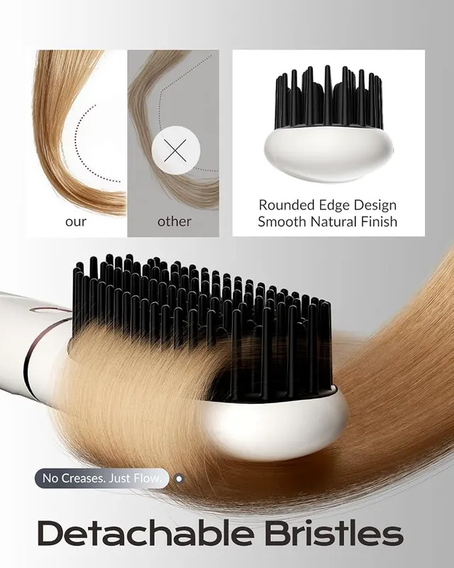 TSUYAGLA Ionic Hair Straightener Brush – Anti-scald tips on outer bristles