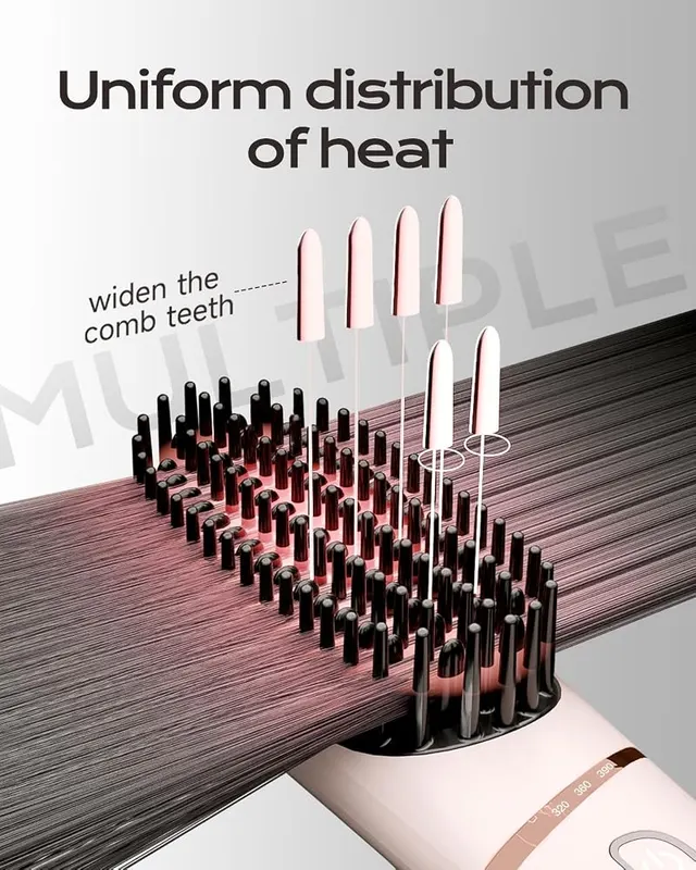 TSUYAGLA Ionic Hair Straightener Brush – Universal dual voltage for travel