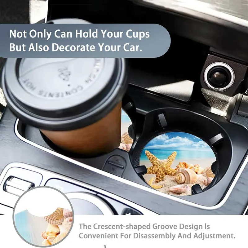 TUBAMQ Beach Starfish Shells Car Coasters – product photo 6 of 7