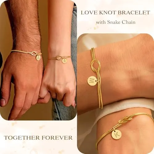 Turandoss 14K Gold Plated Initial A-Z Bracelets – Packaged in a jewelry box