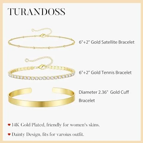 Turandoss Gold Bracelets –3 Pcs – product photo 5 of 7