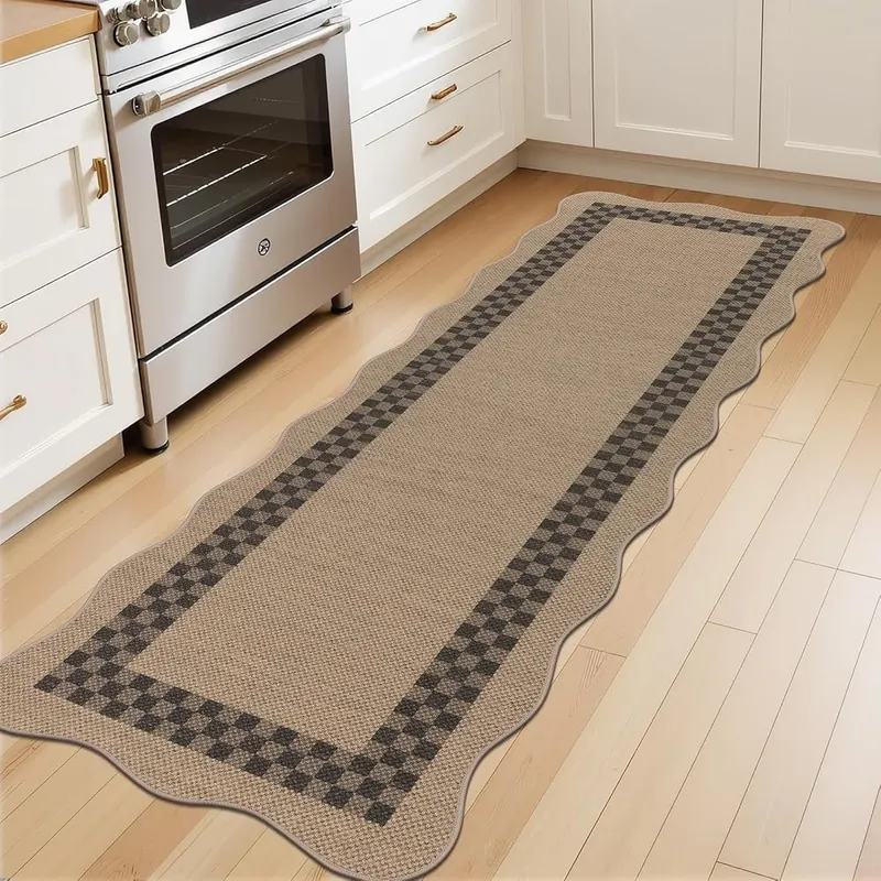 U’Artlines Hallway Runner Rug – Checked faux jute woven look