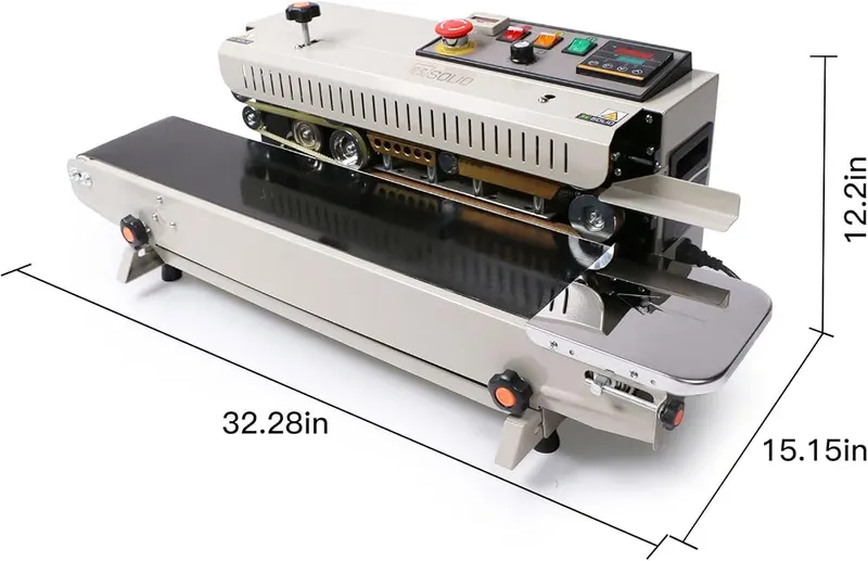 U.S. Solid Continuous Bag Band Sealer Sealing Machine 110V/60HZ – Digital temperature control panel