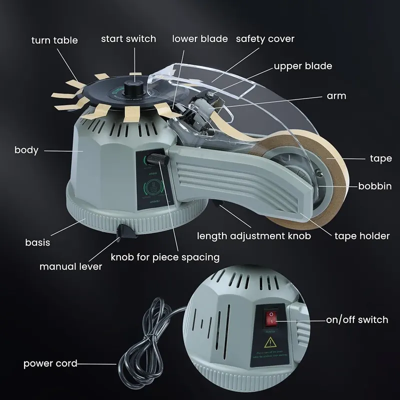 U.S. Solid Electric Tape Dispenser Zcut-2 Automatic Tape – Supports multiple tape roll widths