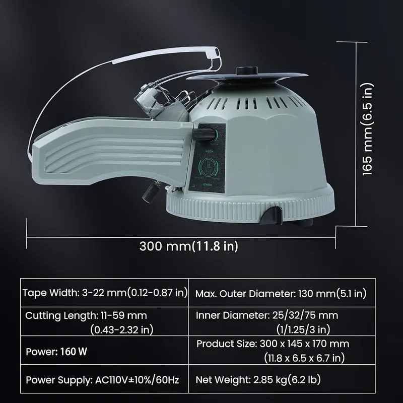 U.S. Solid Electric Tape Dispenser Zcut-2 Automatic Tape – High efficiency for multi user setups