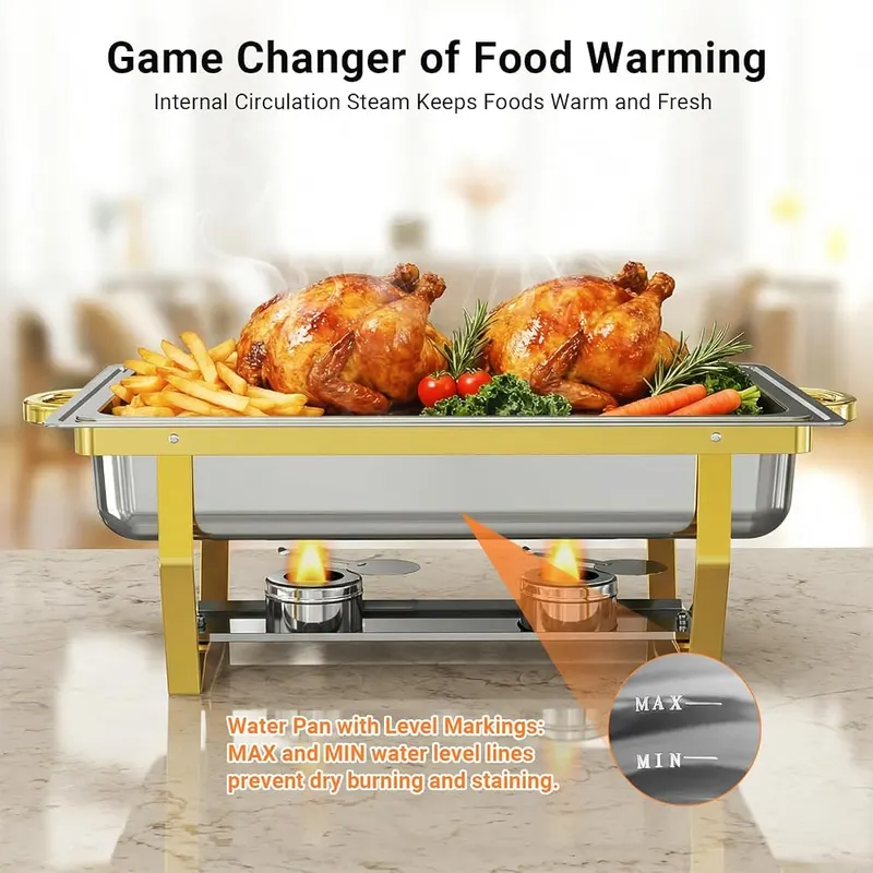 Ublue Chafing Dishes Gold-silver 4 Pack – Convenient four pack set