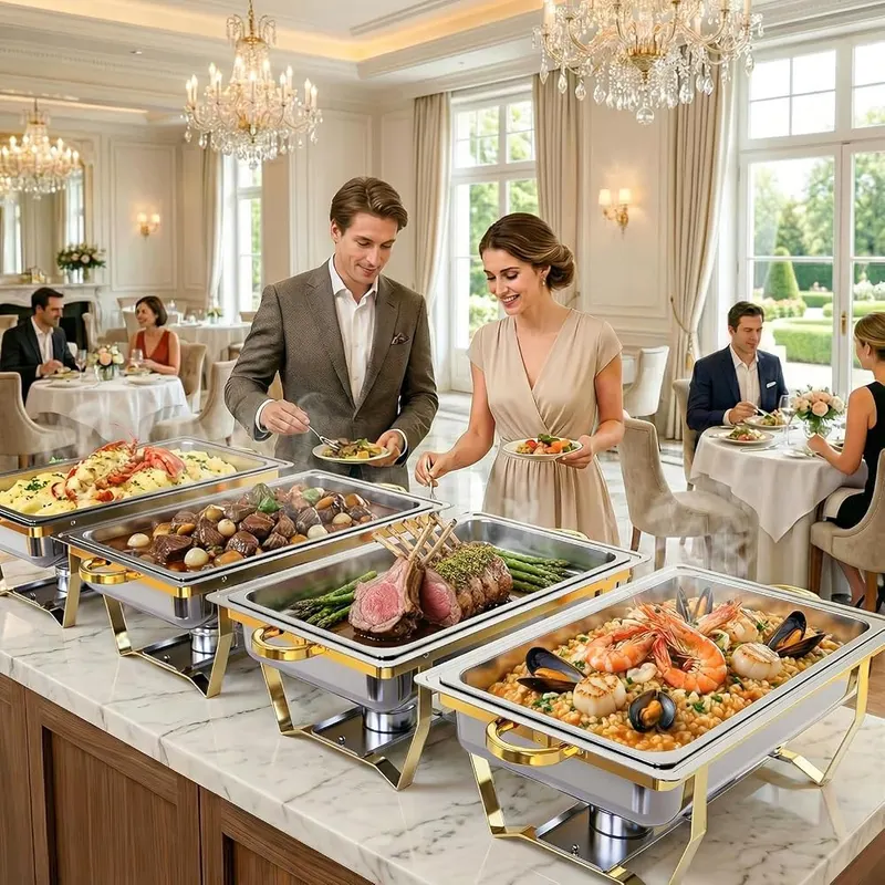 Ublue Chafing Dishes Gold-silver 4 Pack – product photo 8 of 8
