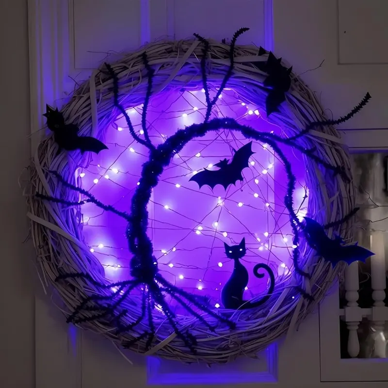 UEOZ Halloween Wreaths in Purple